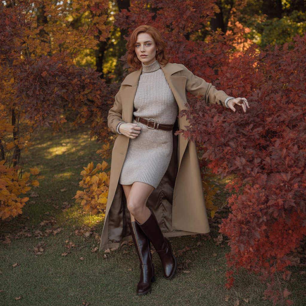 20 Ideas for Cozy and Stylish Trending Fall Outfits to Try Now 17 Knit Dresses with Belted Waists