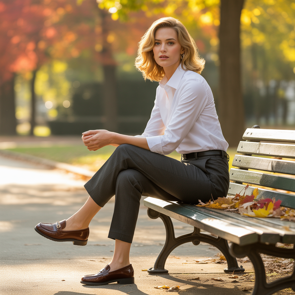 Loafers with Cropped Pants