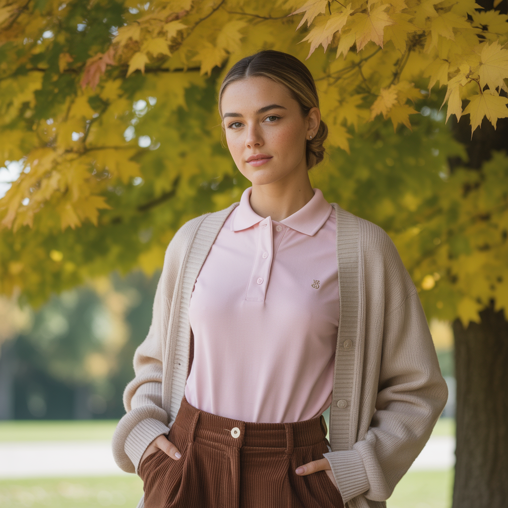 Polo Shirts with Layered Cardigans