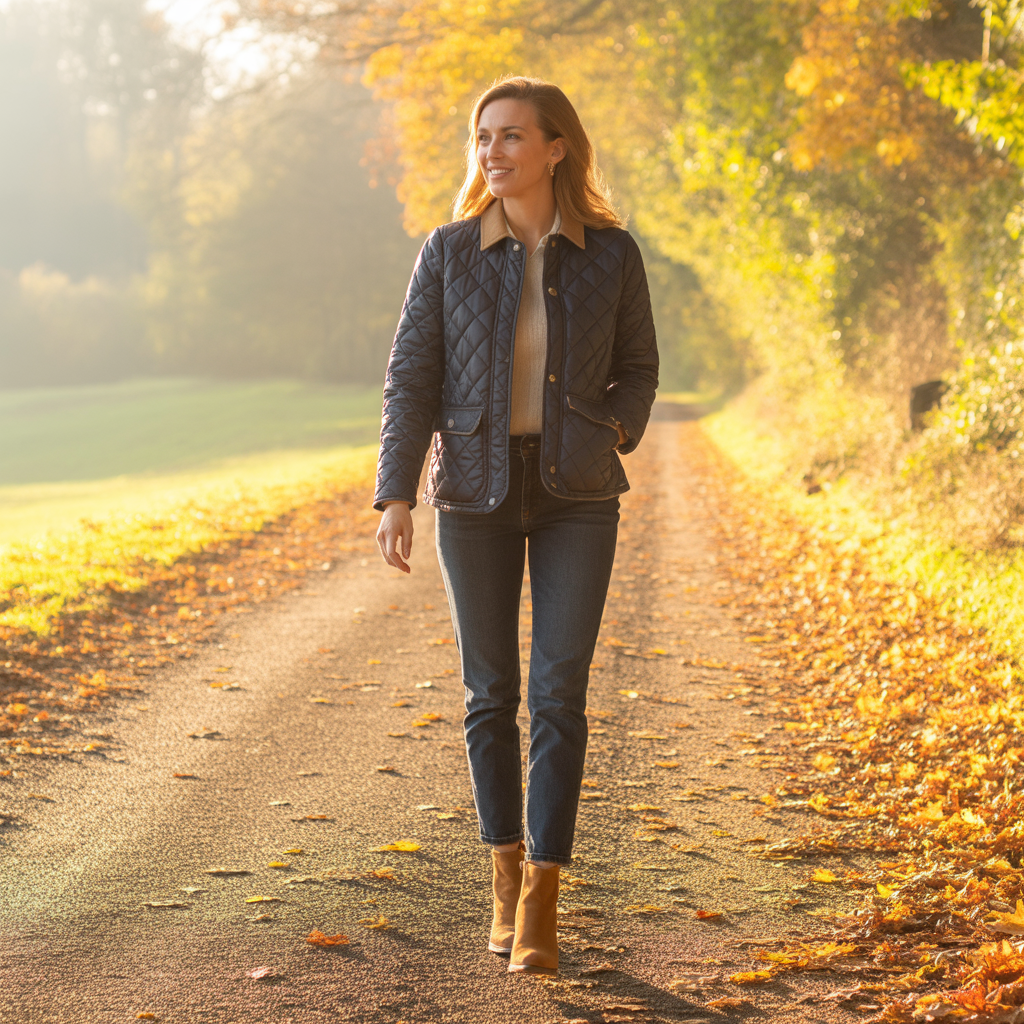 Quilted Jackets with Slim Jeans