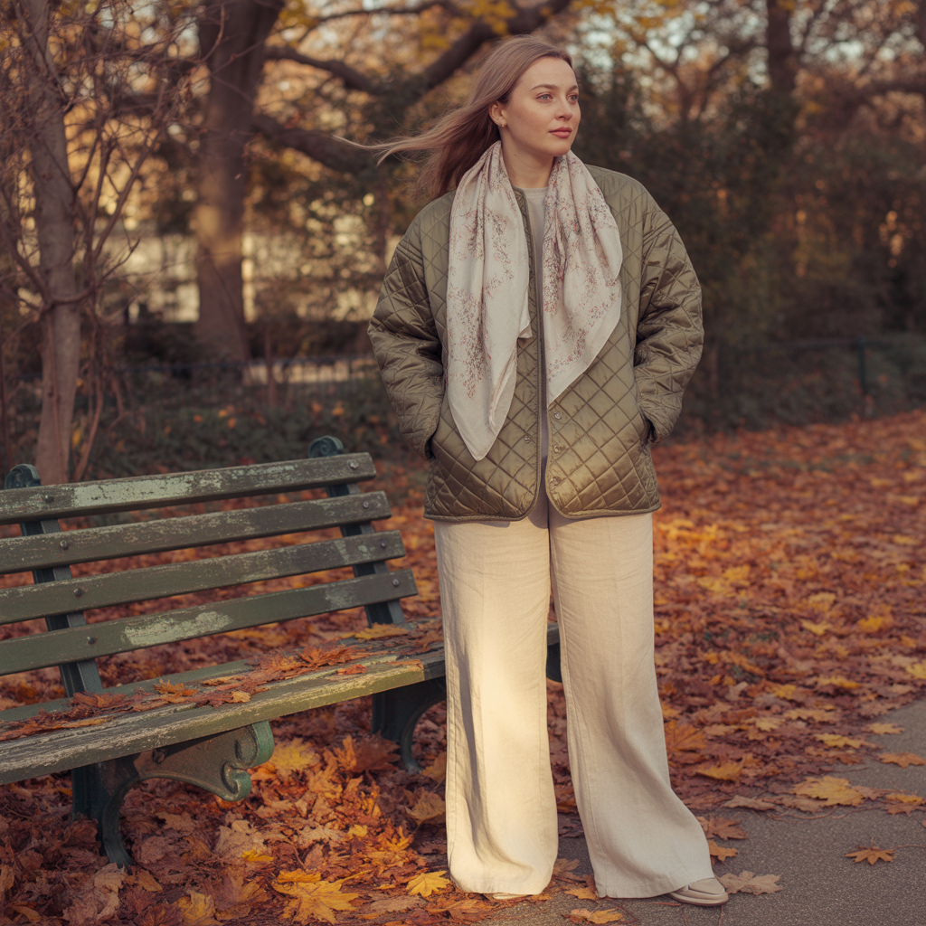 20 Ideas for Cozy and Stylish Trending Fall Outfits to Try Now 10 Quilted Jackets with Wide-Leg Pants