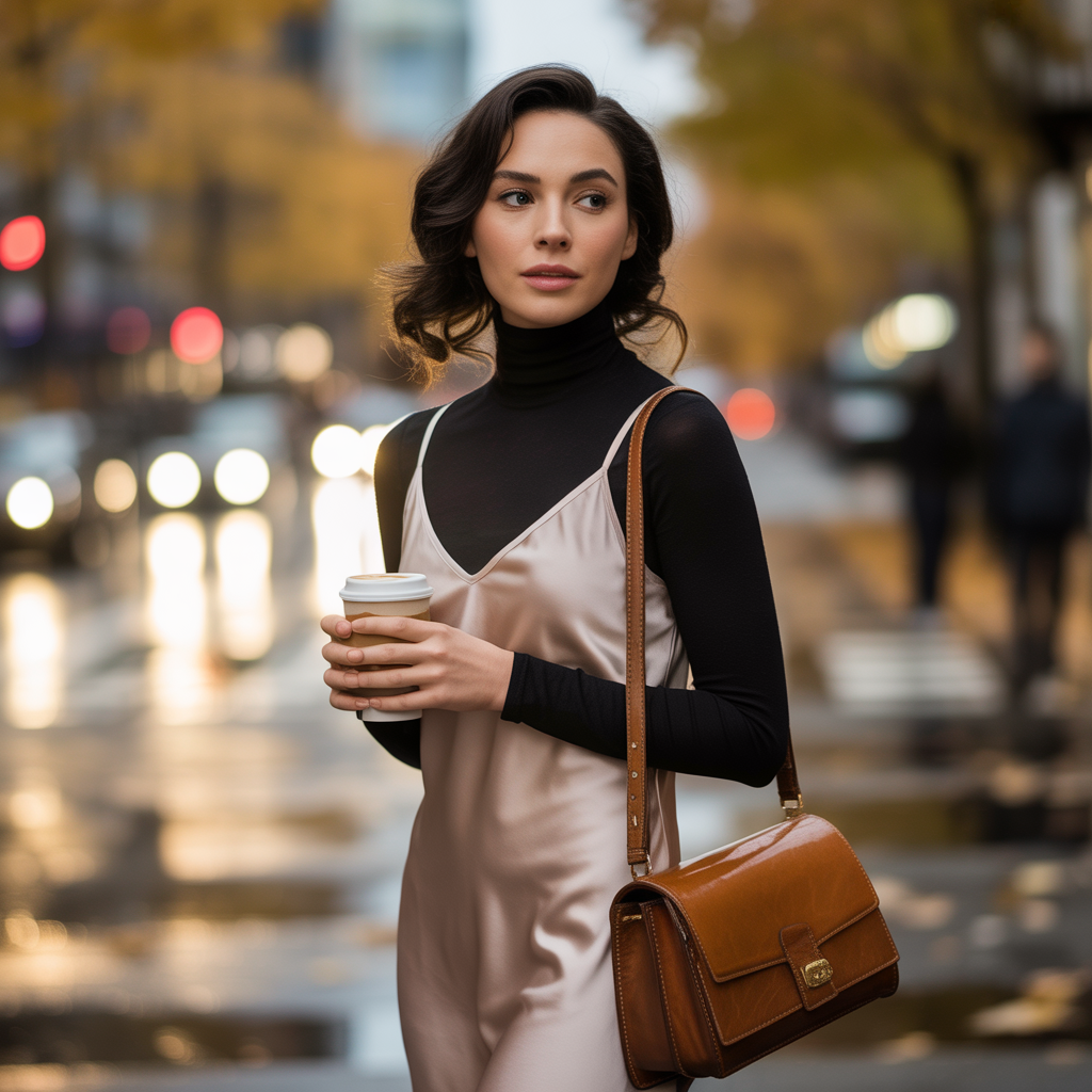 20 Ideas for Cozy and Stylish Trending Fall Outfits to Try Now 8 Turtlenecks under Slip Dresses