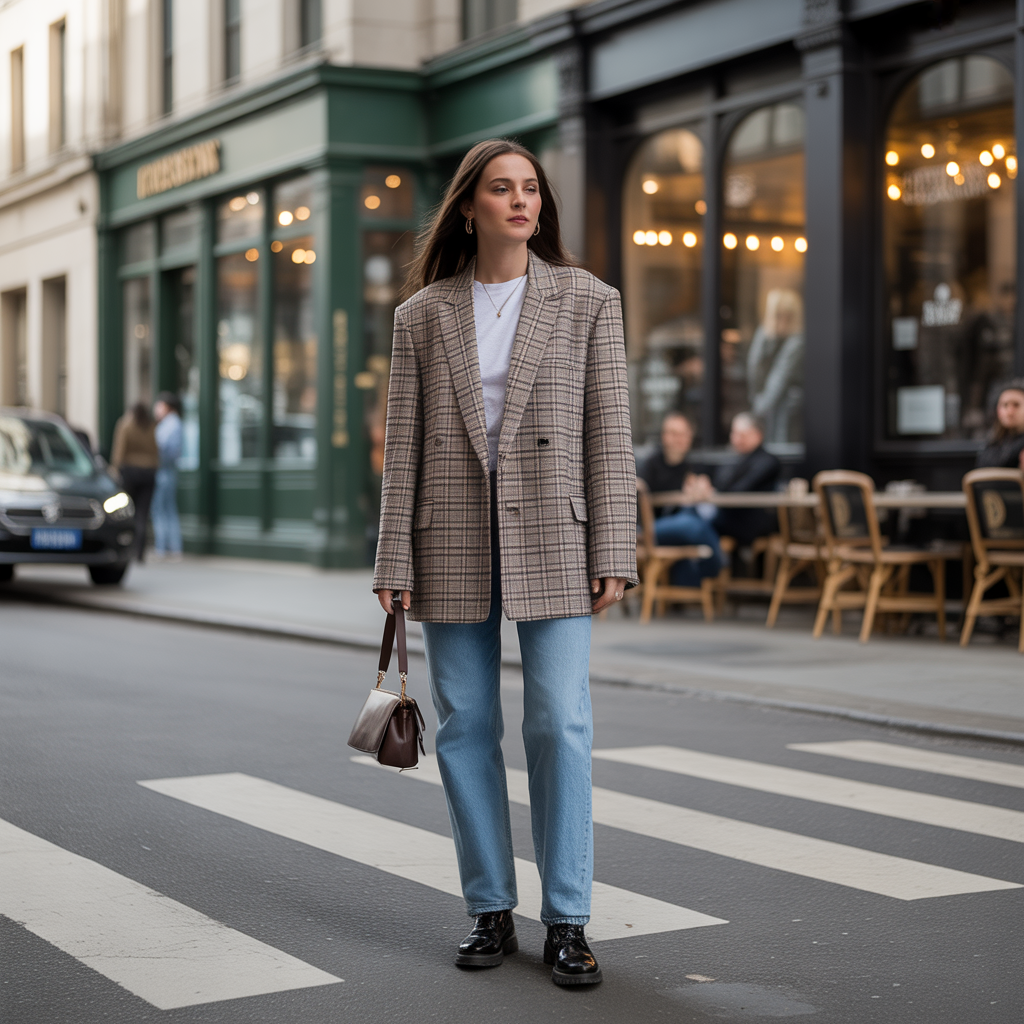 Oversized Blazer with Straight Jeans