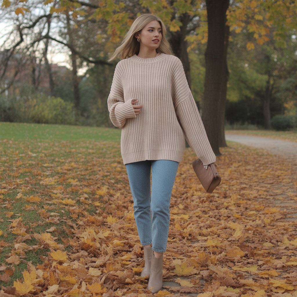 Chunky Knit Sweaters with Slim Denim