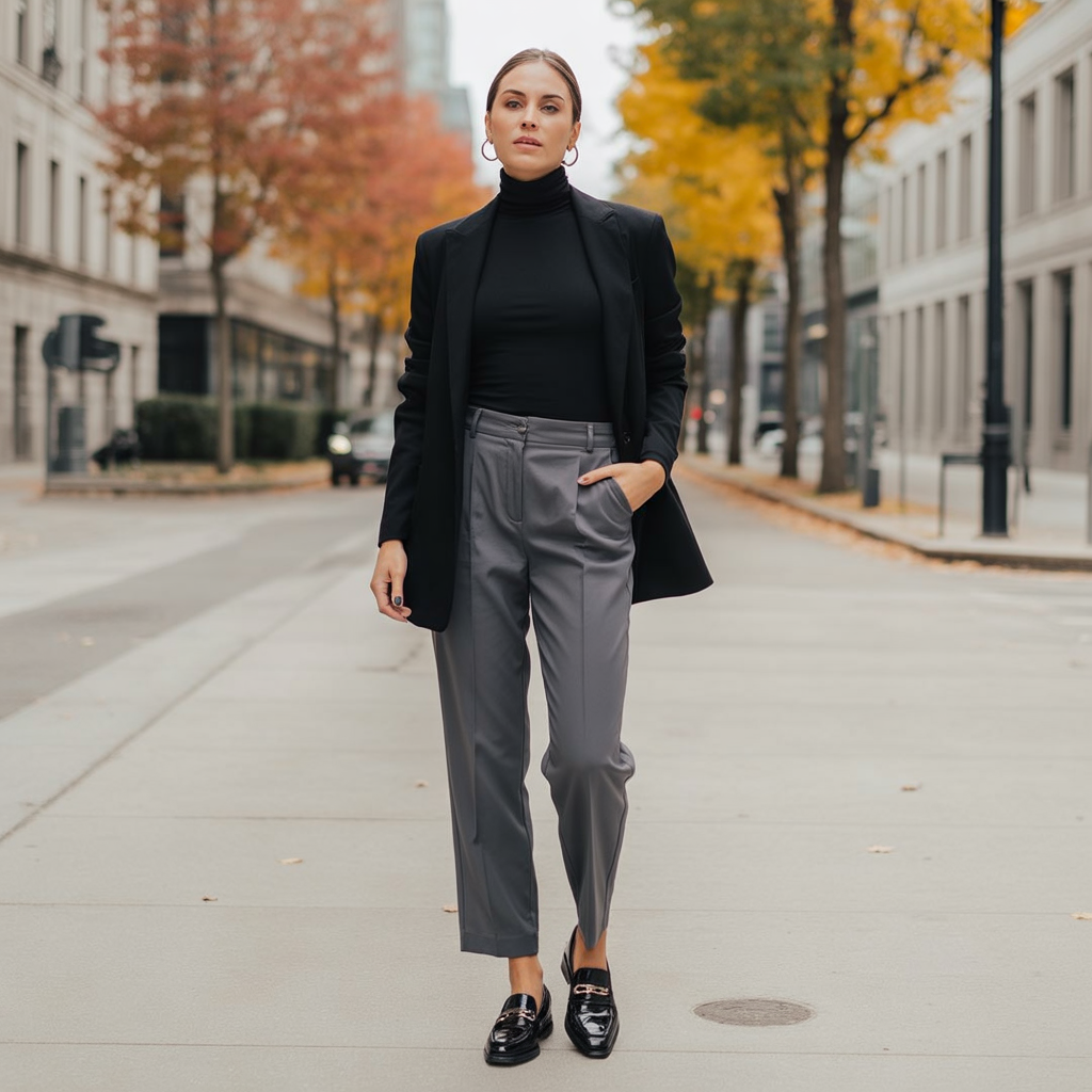 Turtlenecks with Tailored Trousers