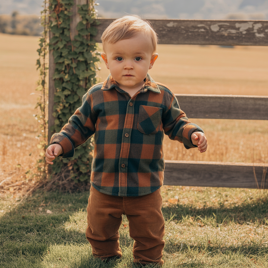 Baby Boy Fall Outfits: 25 Cozy and Stylish Ideas 2 Corduroy Pants with Plaid Shirts