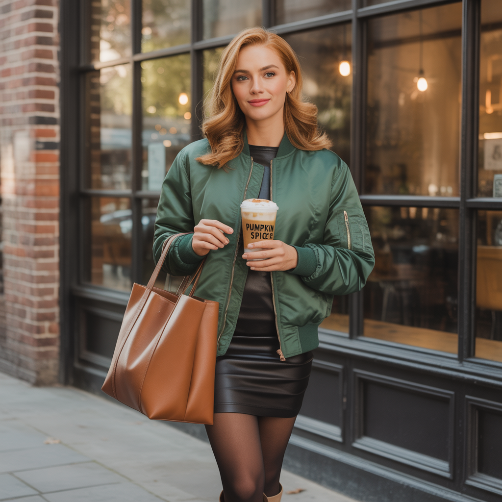 Early Fall Outfits Guide: From Summer to Autumn 12 Bomber Jacket With Mini Dress