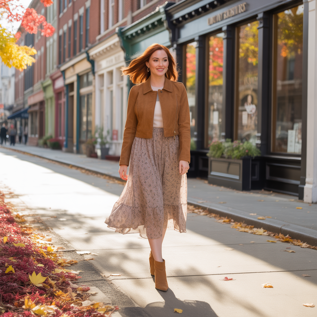 Fall Outfits with Skirts: 20 Stylish Looks for Autumn 3 Midi Skirt with Cropped Jacket