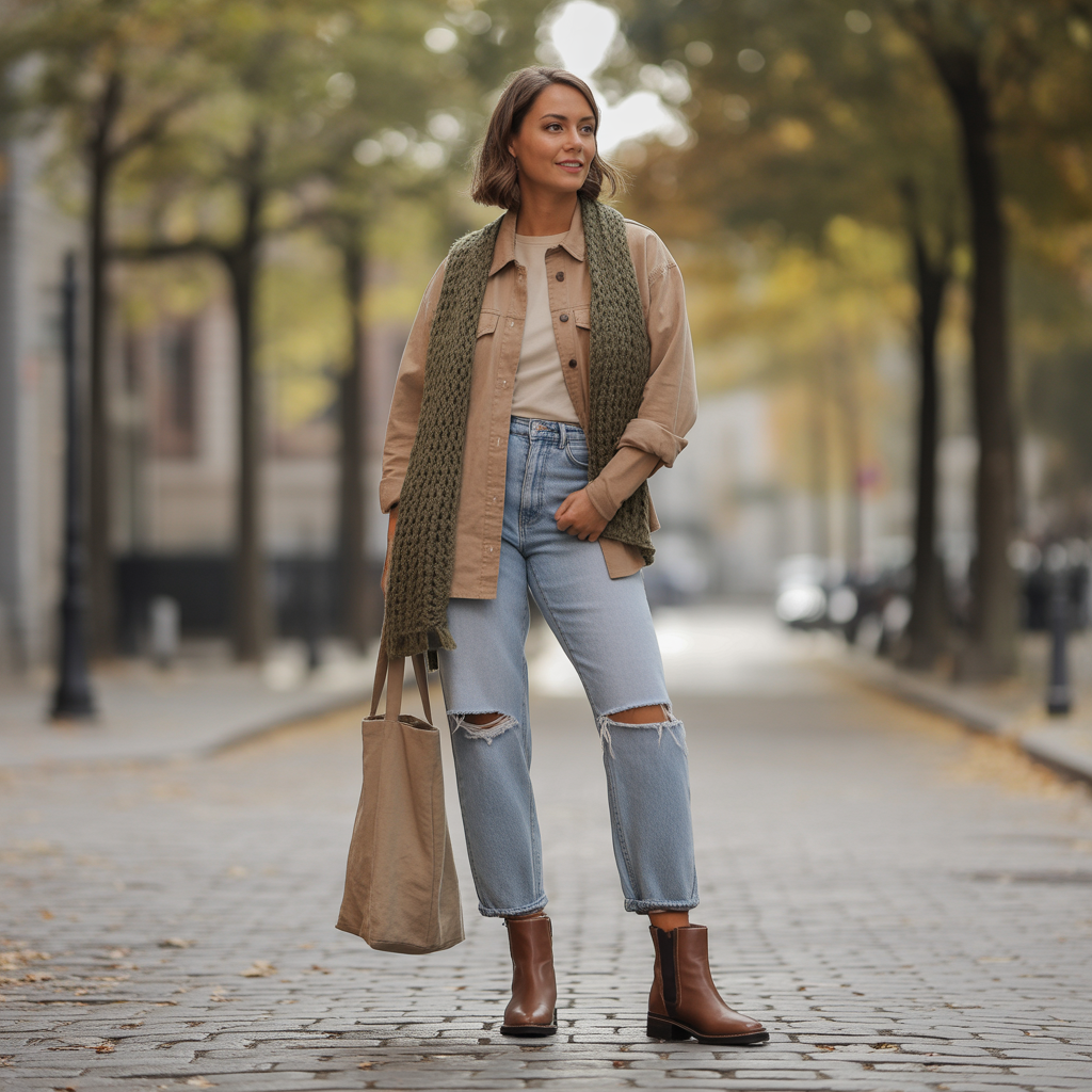 Casual Fall Outfits: 18 Cozy, Stylish, and Easy to Wear Ideas 10 Shackets with Distressed Jeans