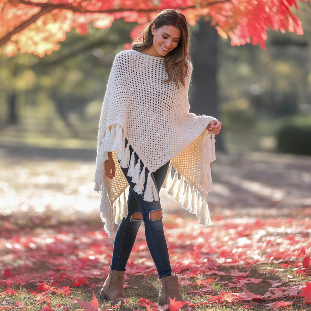 Knit Ponchos with Skinny Jeans