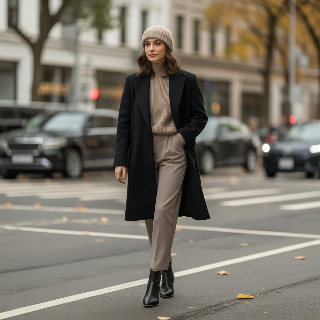 Knit Beanies with Structured Coats