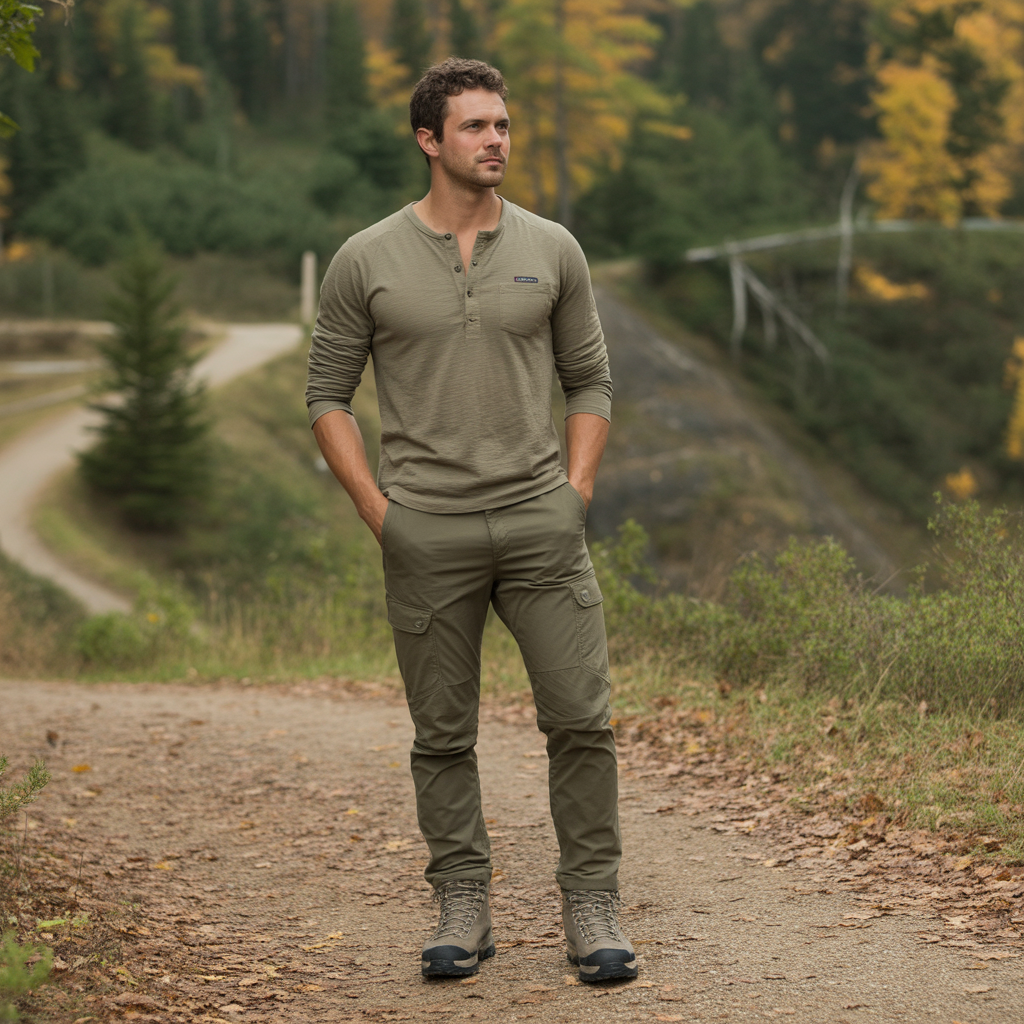 Henley Top with Cargo Pants
