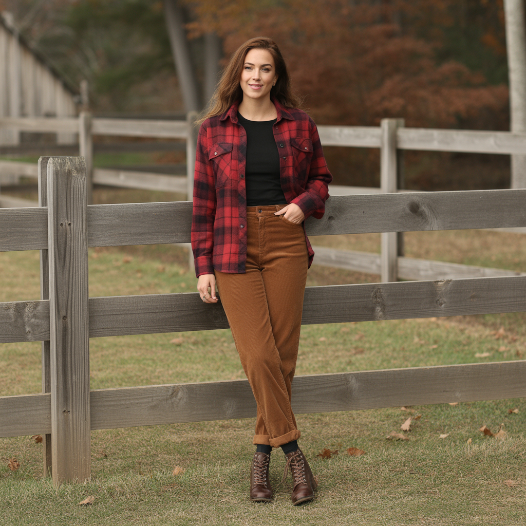 Flannel Shirts with Corduroy Pants