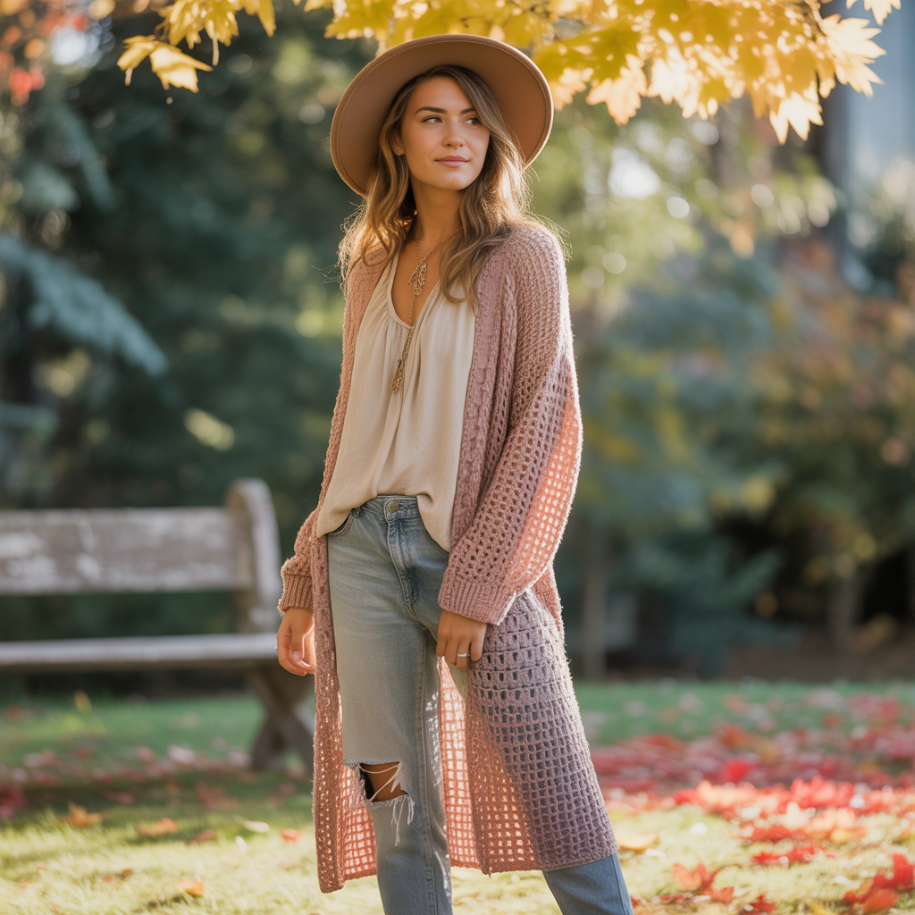 Crochet Cardigans with Jeans