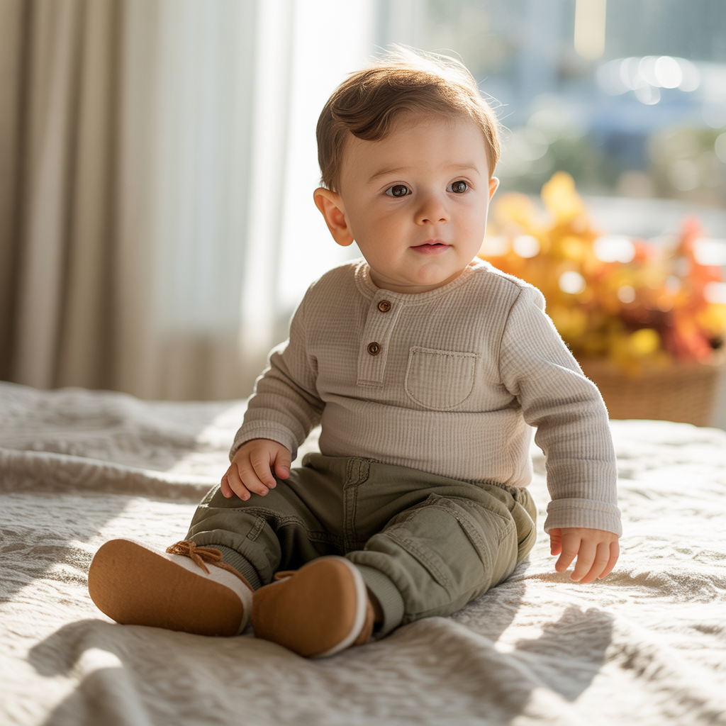 Baby Boy Fall Outfits: 25 Cozy and Stylish Ideas 6 Henley Tops with Cargo Pants