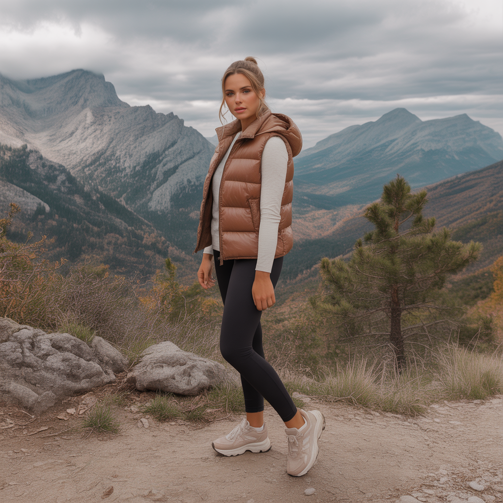Puffer Vest with Long-Sleeve Tee