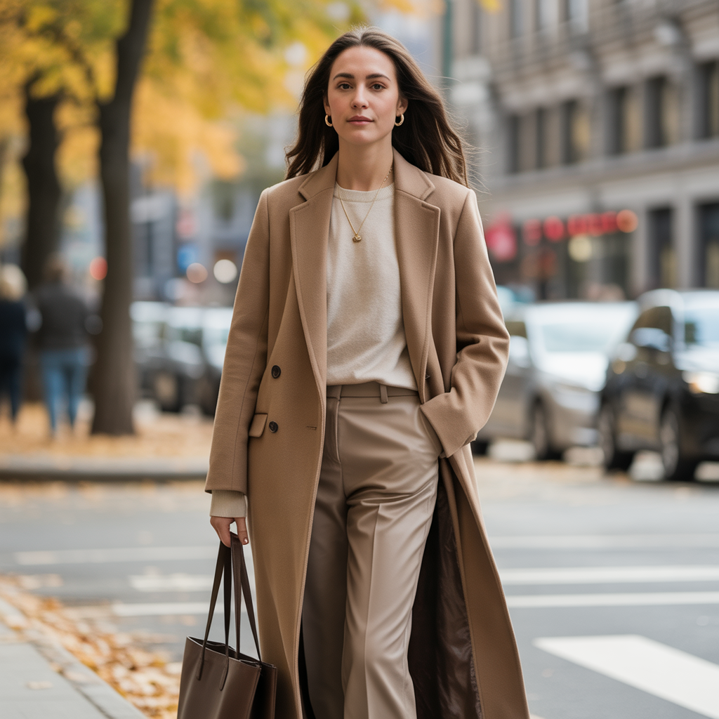 Long Wool Coats Over Layered Basics