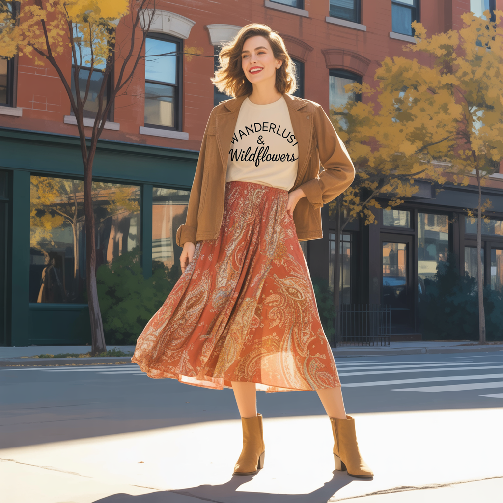 Vintage Graphic Tees with Skirts