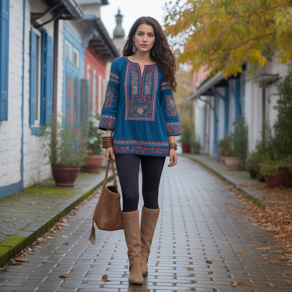 Embroidered Tunics with Leggings