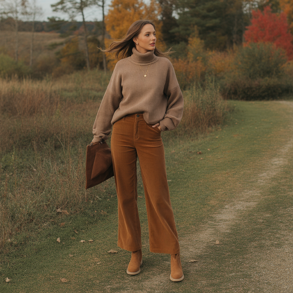 Corduroy Pants With Suede Boots