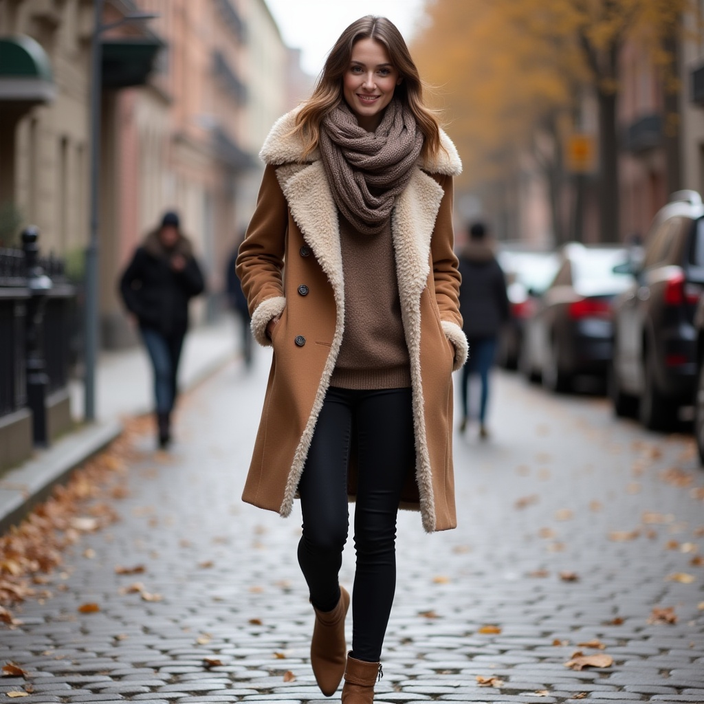 Shearling Coats with Skinny Jeans