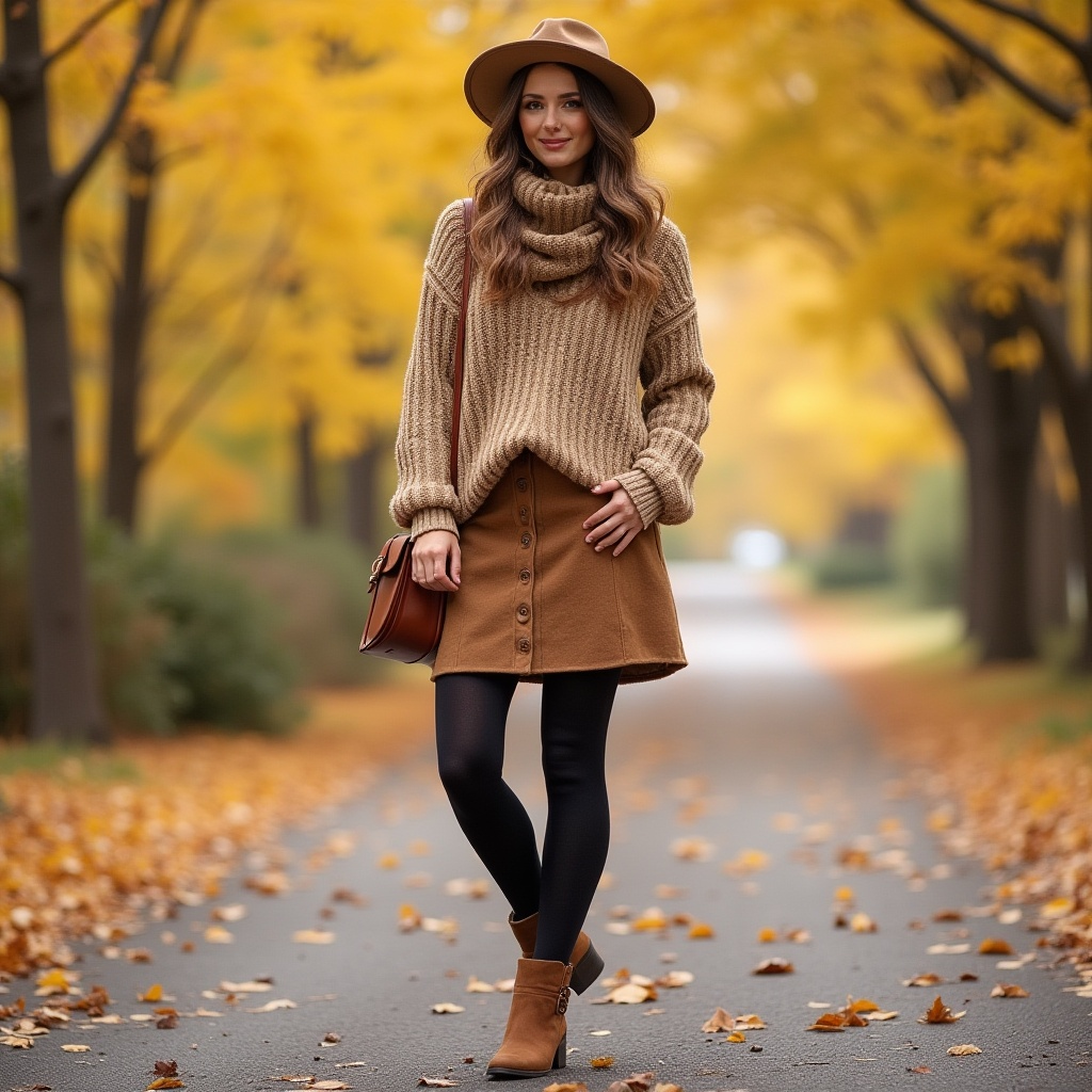 Wool Skirts with Oversized Sweaters