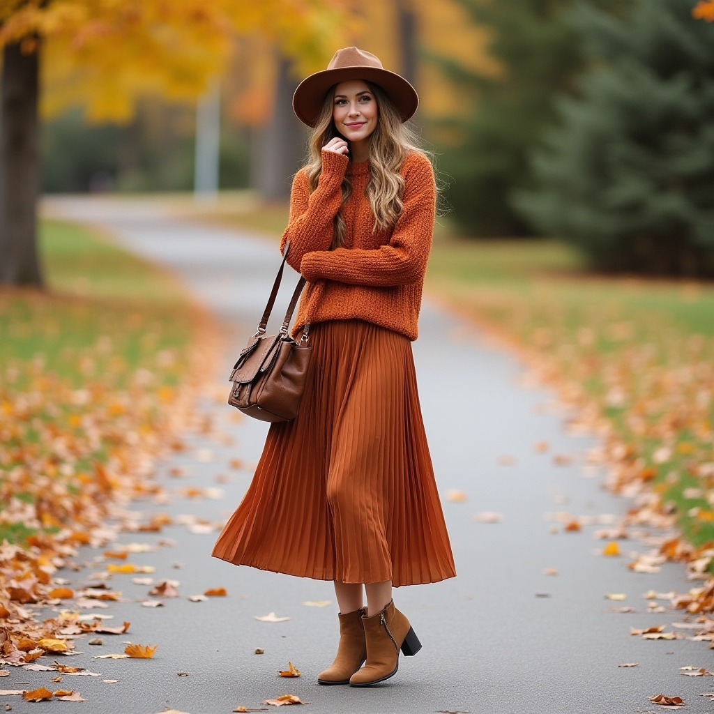 Chunky Sweaters with Midi Skirts