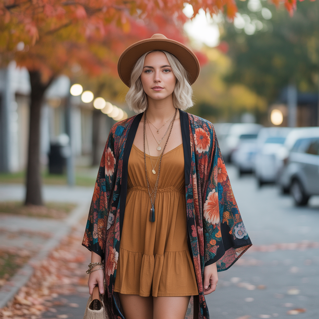 Layered Kimonos with Dresses