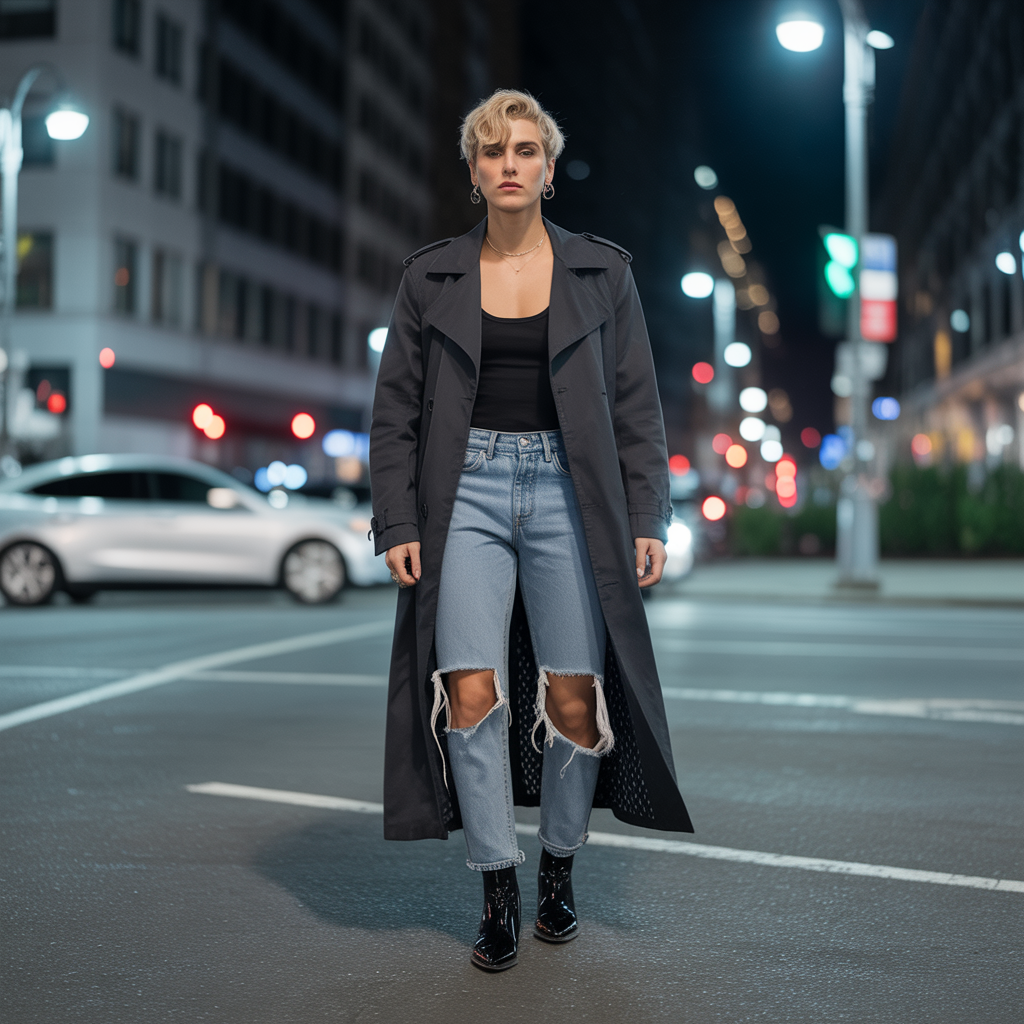 20 Edgy Fall Outfits to Rule Autumn Style 5 Trench Coats with Ripped Jeans