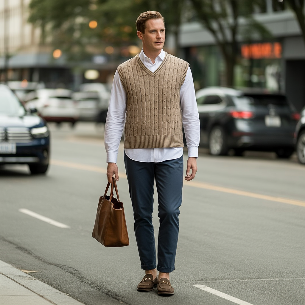 Casual Fall Outfits: 18 Cozy, Stylish, and Easy to Wear Ideas 16 Sweater Vests with Button-Down Shirts