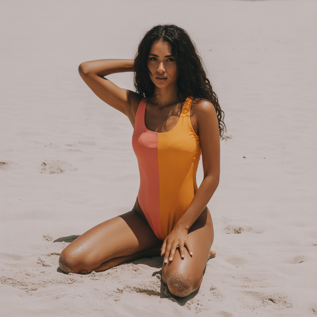 20 Best Modest Swimwear Outfit Ideas for Chic Beach Style 18 Color-Block Swim Sets