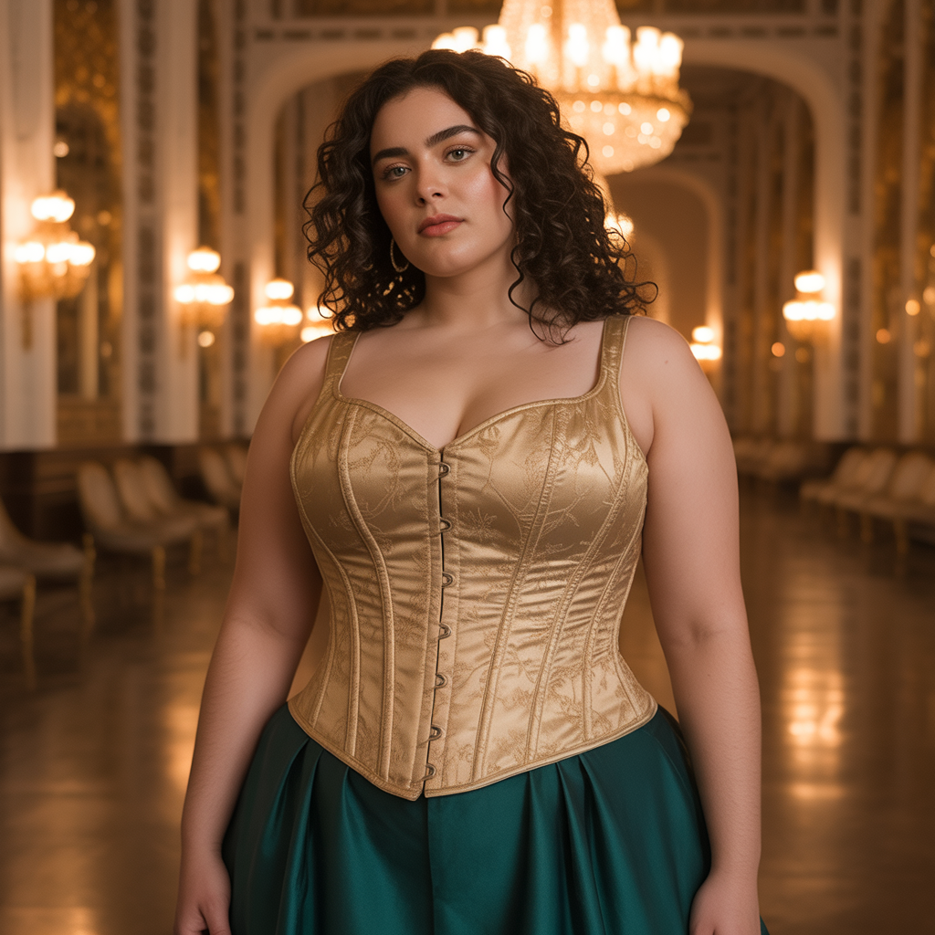 15 Best Plus Size Goth Outfit Ideas to Rock Your Dark Style 3 Corset and High-Waisted Skirt