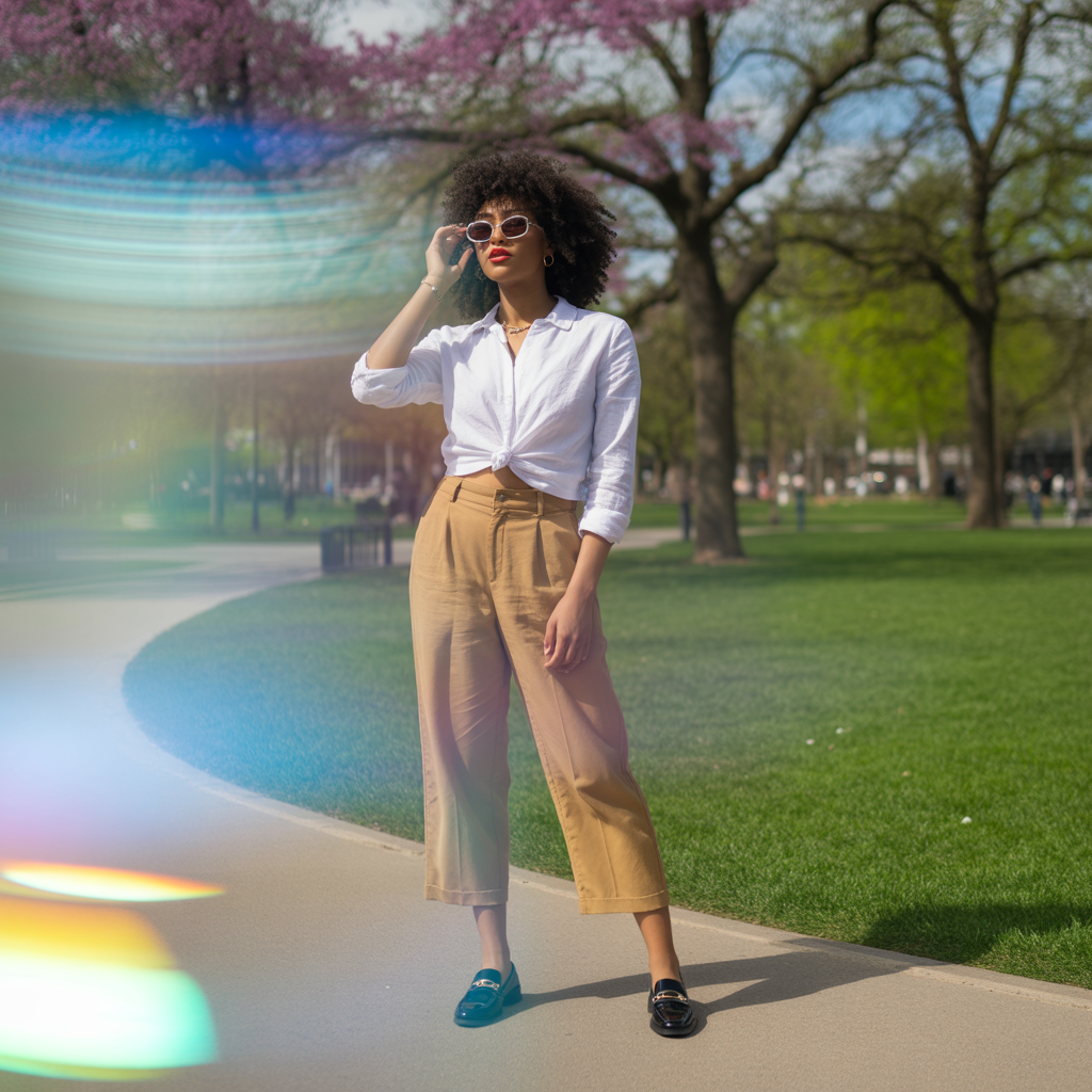 Cropped Trousers with Loafers