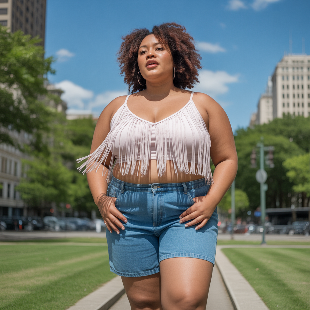 18 Best Plus Size Country Concert Outfit Ideas for Every Season 2 Denim Shorts and Fringe Tops