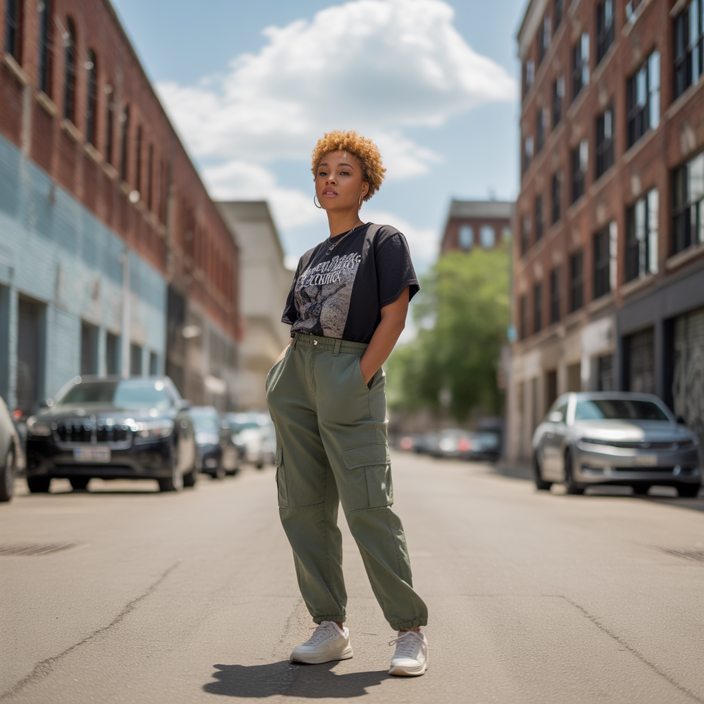 20 Best Casual Outfit Ideas for Effortless Everyday Style 16 Graphic Tee with Cargo Pants