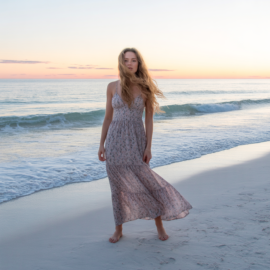 20 Best Modest Swimwear Outfit Ideas for Chic Beach Style 7 Maxi Dress-Inspired Swim Outfits