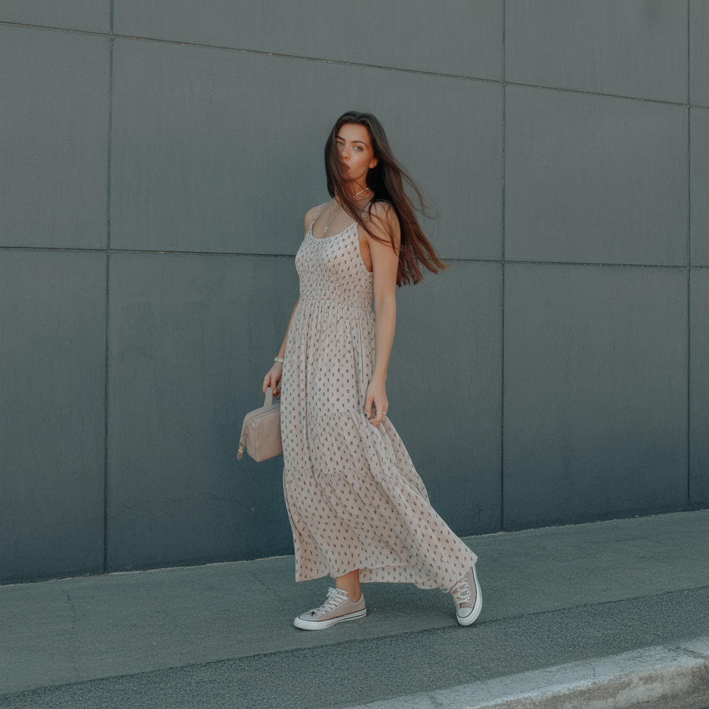 20 Best Casual Outfit Ideas for Effortless Everyday Style 4 Maxi Dress with Sneakers