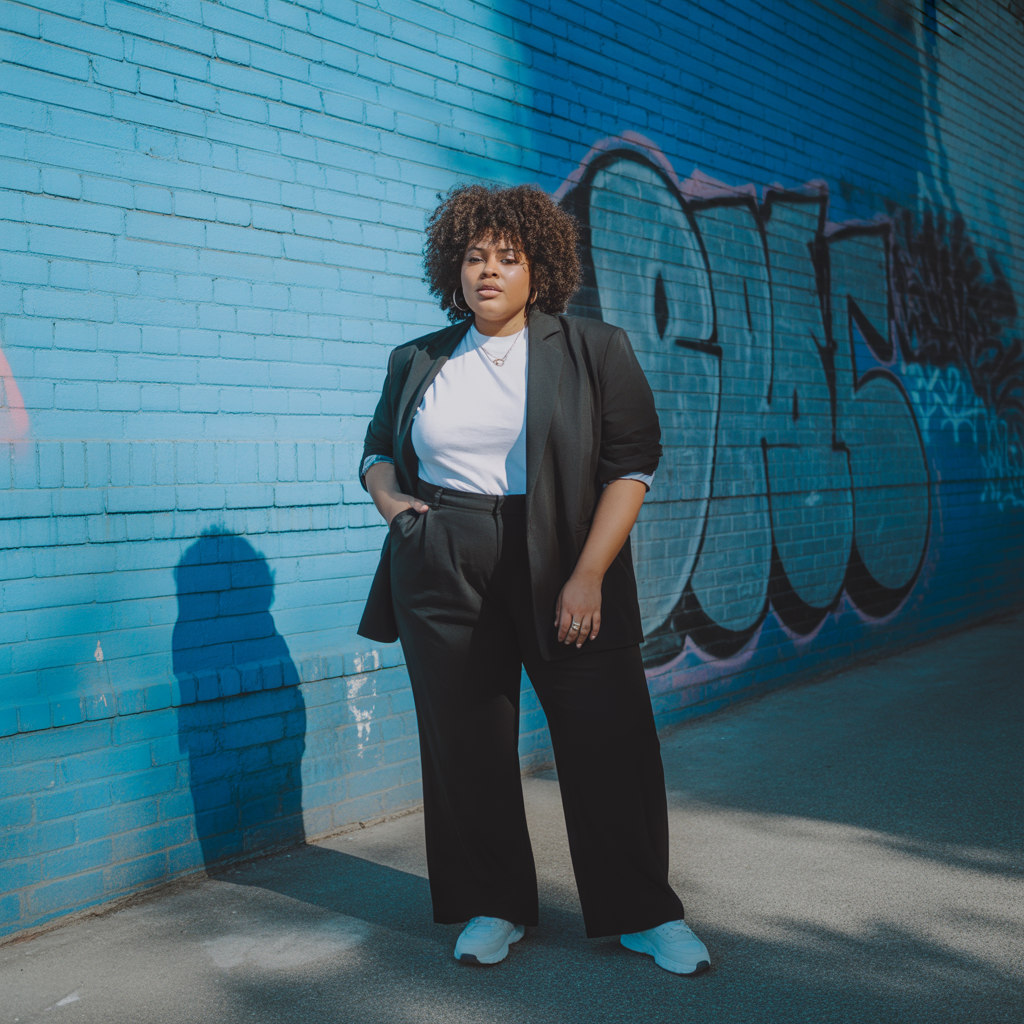 18 Best Plus Size Masc Outfit Ideas for Every Occasion 17 Monochrome Street Style