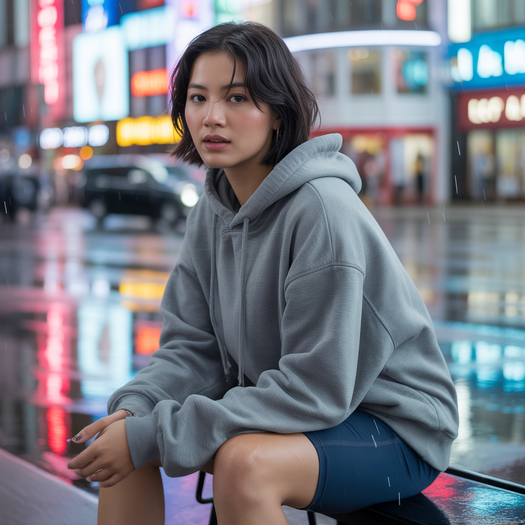 15 Best Baddie Outfit Ideas Casual and Stylish for Everyday Wear 1 Oversized Hoodie With Biker Shorts