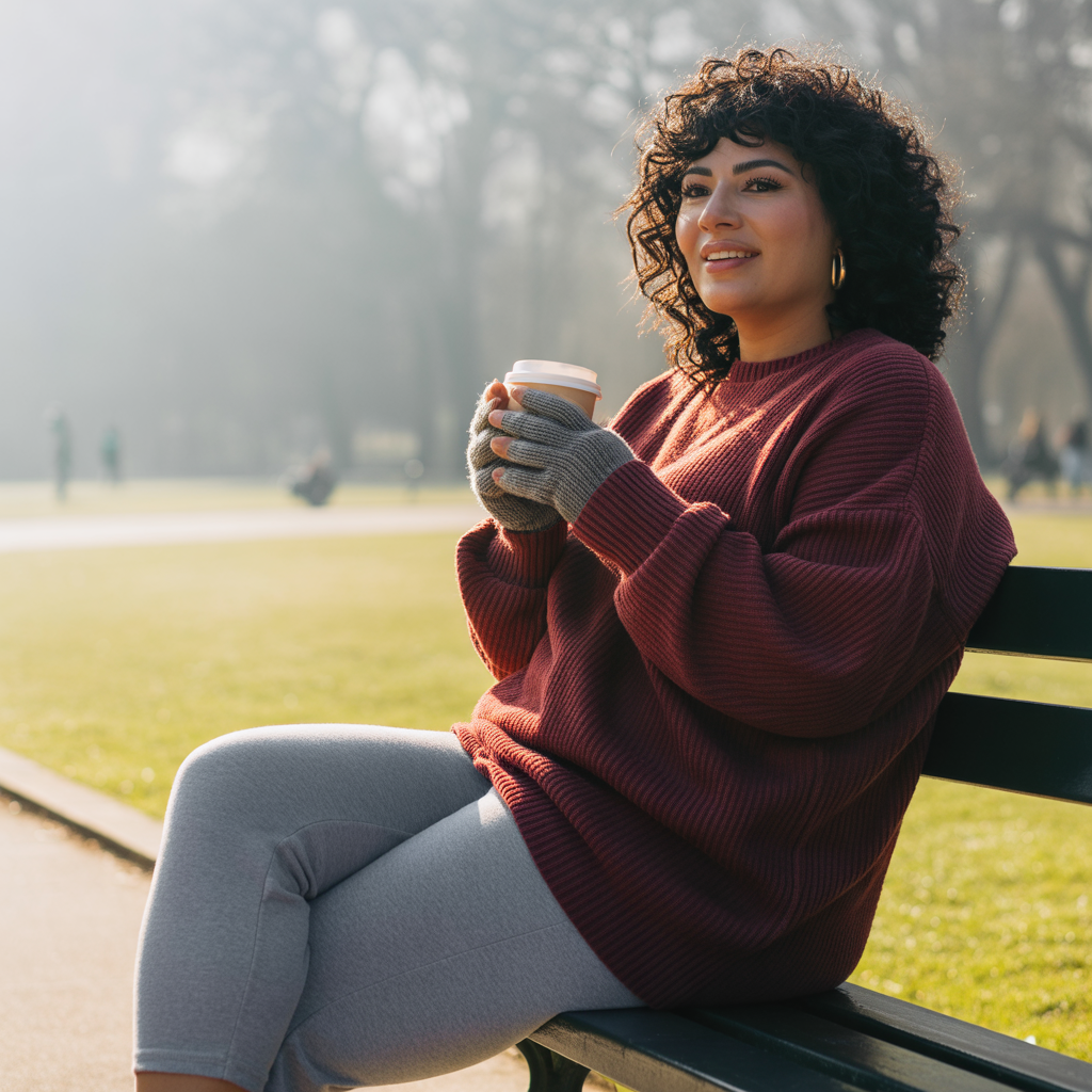 Oversized sweaters with fitted bottoms