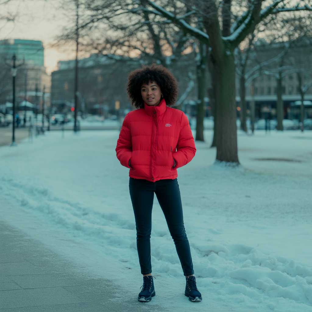 Puffer Jacket with Skinny Jeans