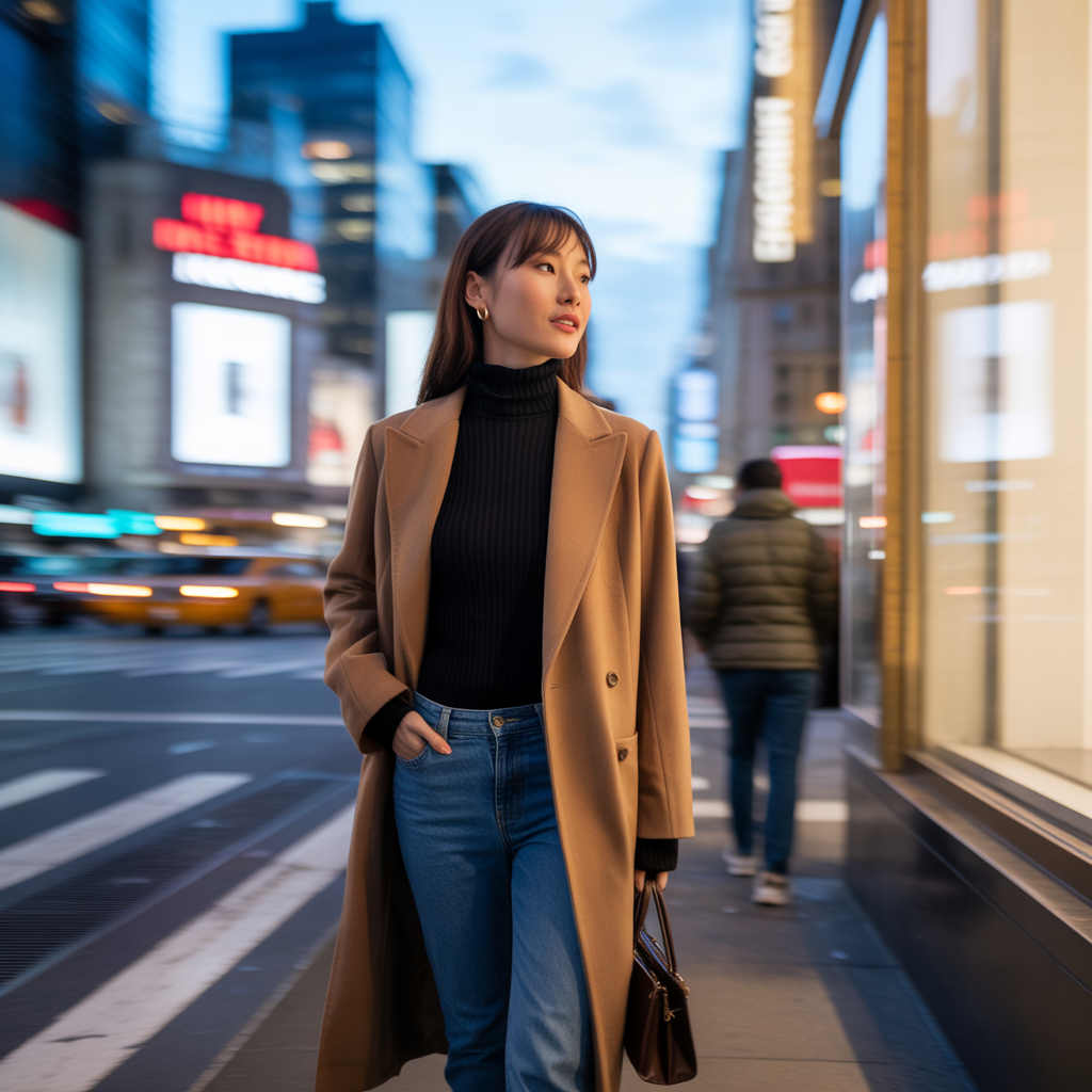 Seasonal layering with coats and jackets