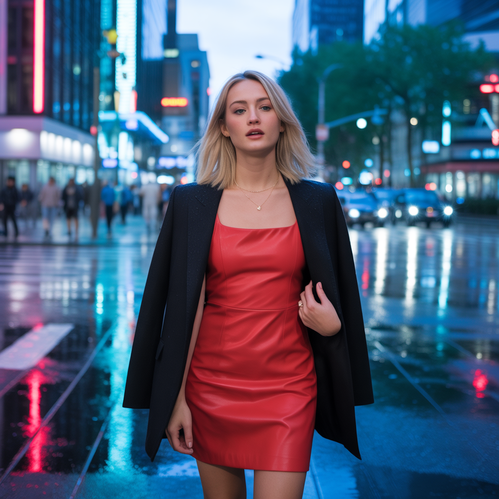 Shift Dress with a Structured Blazer