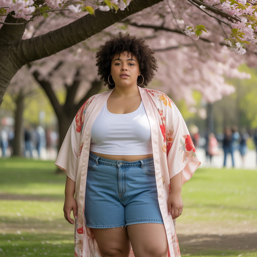 18 Best Plus Size Country Concert Outfit Ideas for Every Season 16 Shorts with Kimono Layers