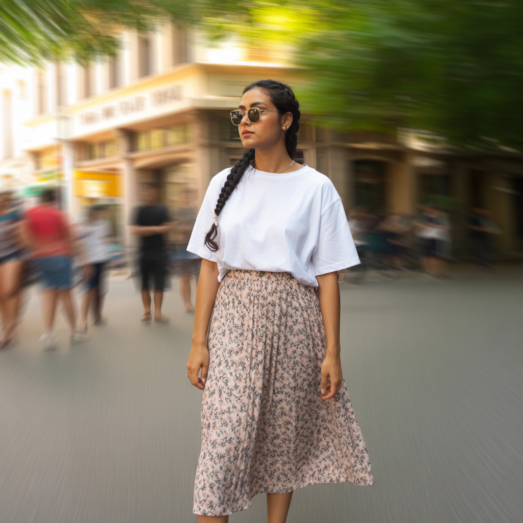 15 Best Baddie Outfit Ideas Casual and Stylish for Everyday Wear 11 Skirt With Oversized T-Shirt