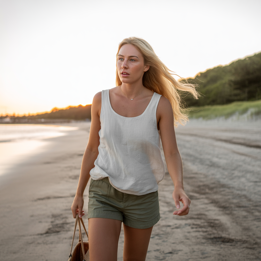 18 Best College Outfit Ideas Aesthetic for Stylish Students 18 Summer Shorts and Tank Combo