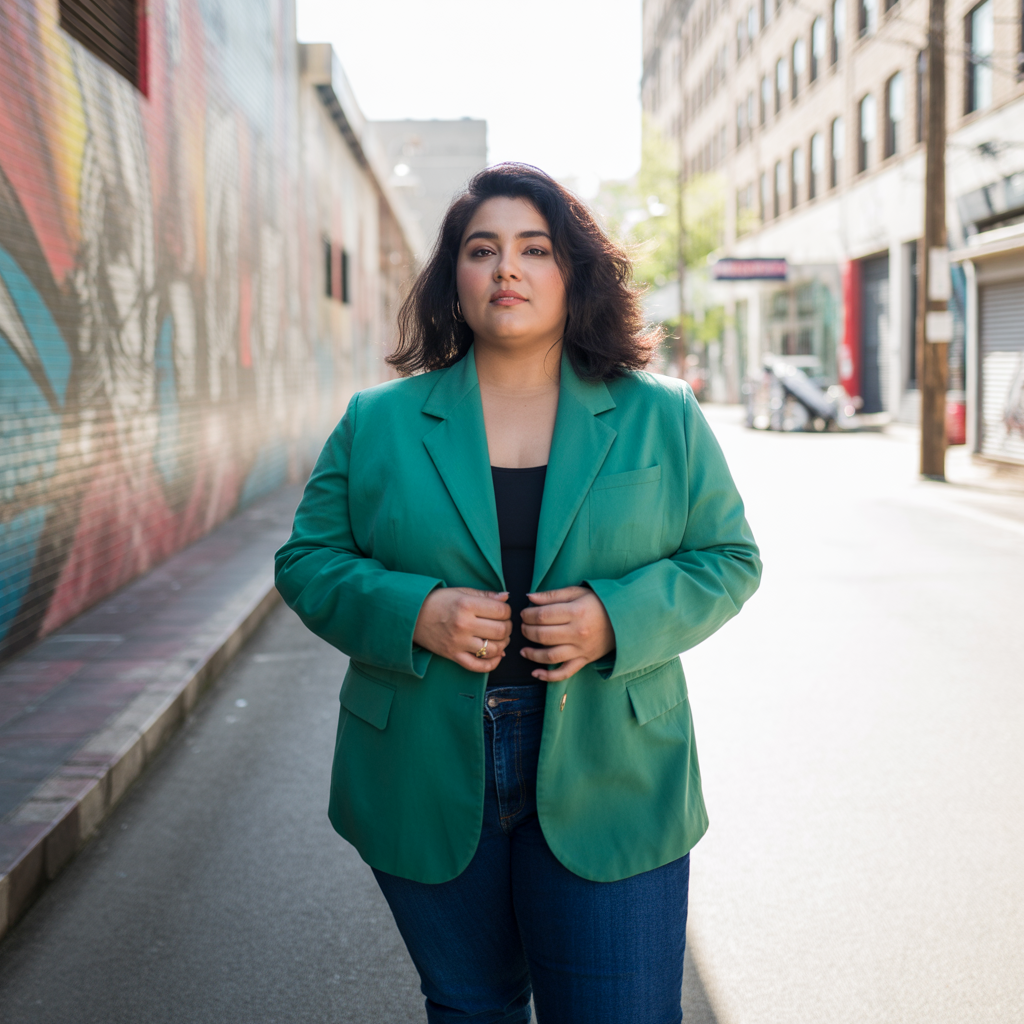 18 Best Plus Size Masc Outfit Ideas for Every Occasion 7 Tailored Blazer with Jeans