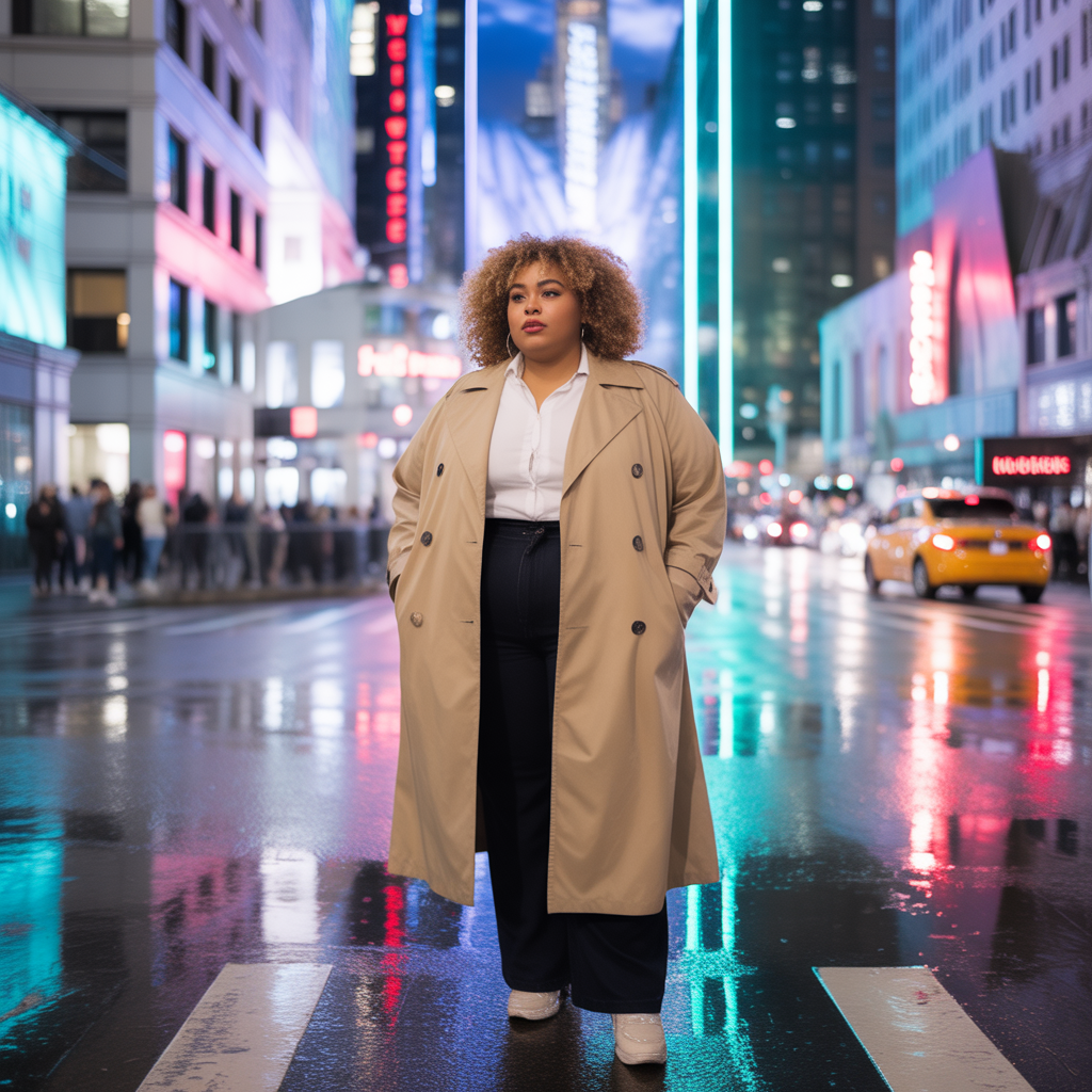 18 Best Plus Size Masc Outfit Ideas for Every Occasion 14 Trench Coat and Slacks