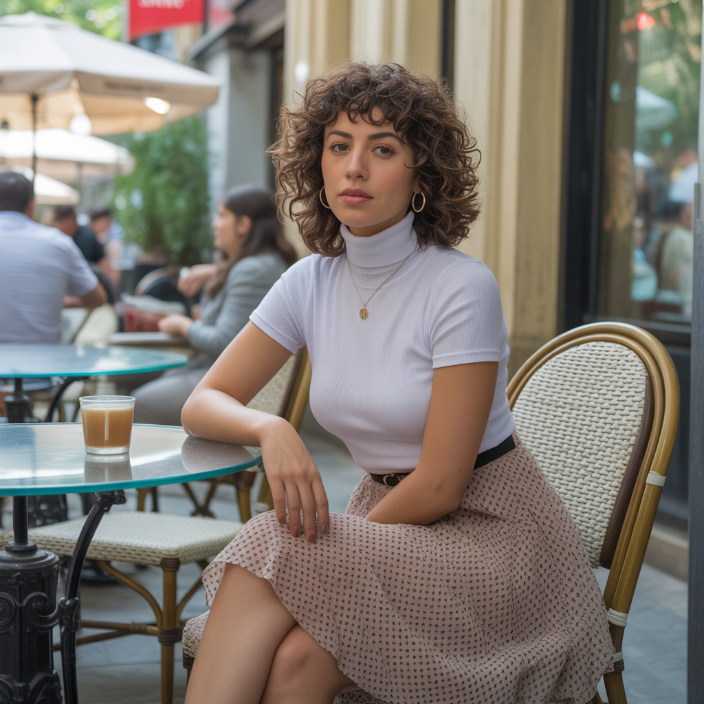 Turtleneck with a Midi Skirt
