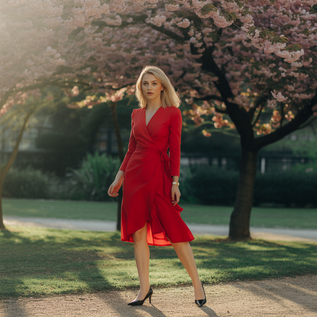 Wrap Dress with Classic Heels